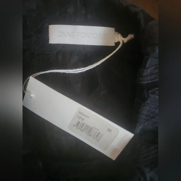 NWT Anne Fontaine Black Floral Zipper Moto Jacket Sz Small - Picture 5 of 10